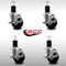Service Caster 3.5'' SS Phenolic Swivel 1-3/4'' Expanding Stem Caster Set with Brake, 4PK SCC-SSEX20S3514-PHS-TLB-134-4 - alternate 2